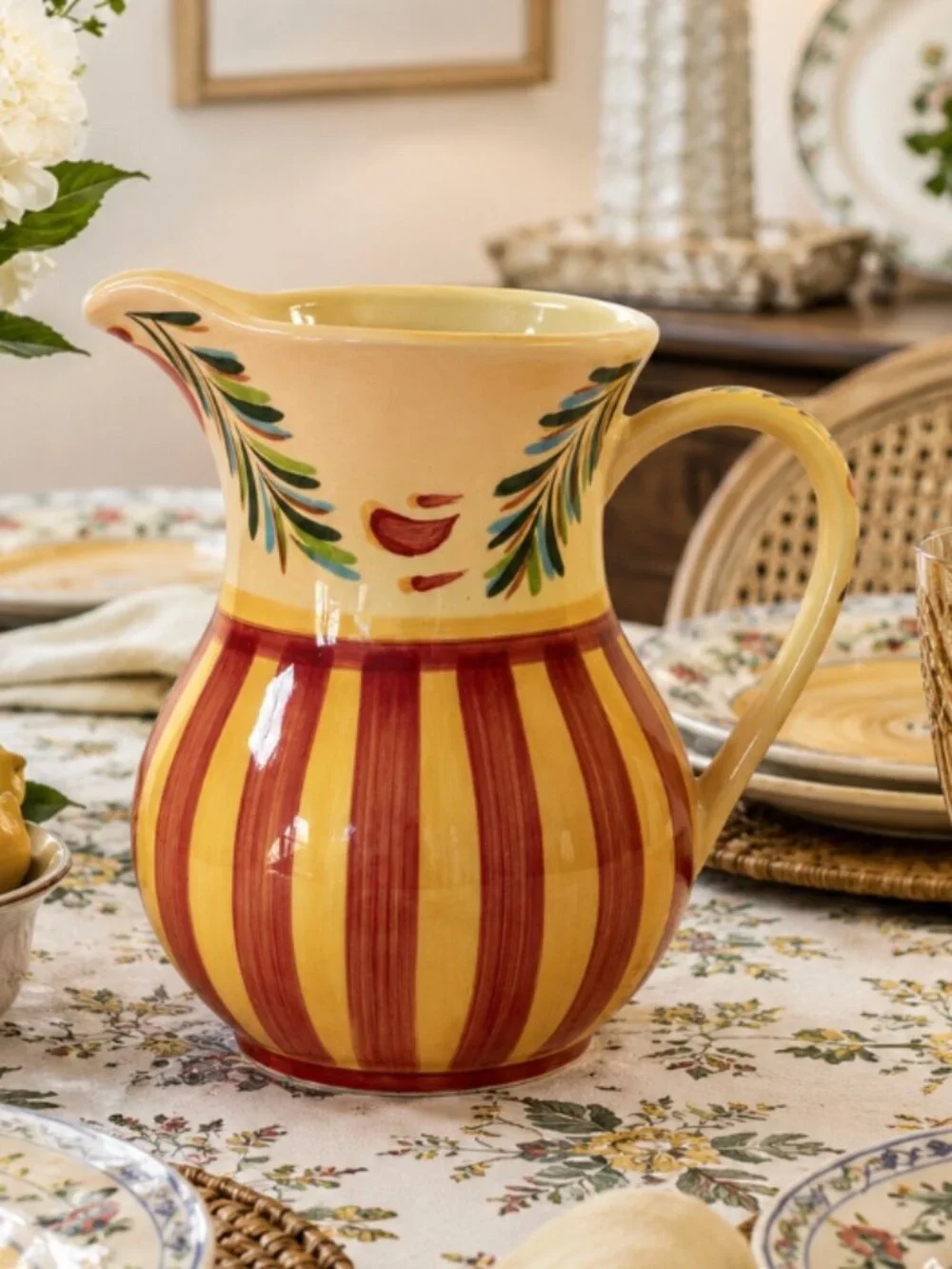 Southern Living at Home Gail Pittman Hand Painted Pitcher  - Siena